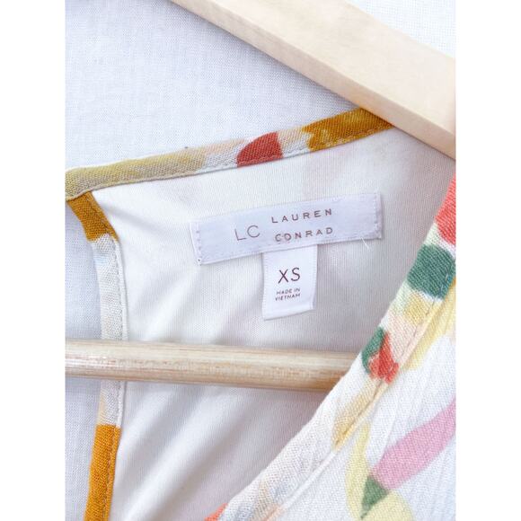 Lauren Conrad Tiered Crochet Dress XS Flutter Sleeve Summer Boho - Picture 5 of 7